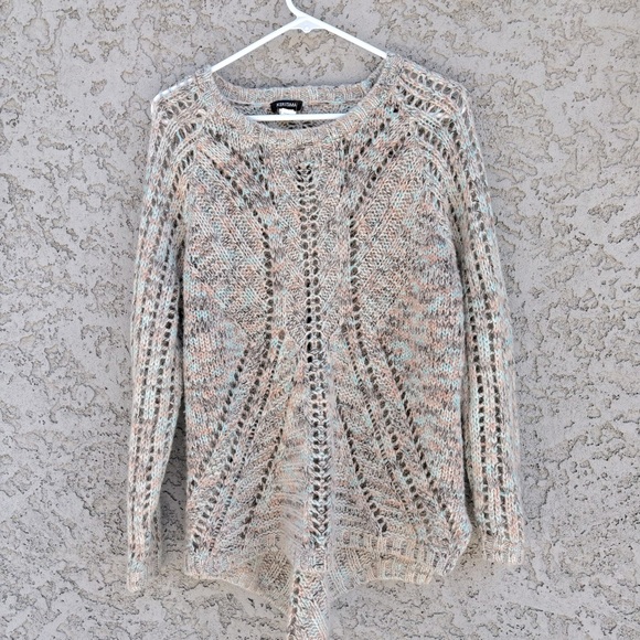 Kerisma Sweaters - KERISMA Open Knit Long Sleeved Asymmetrical Sweater